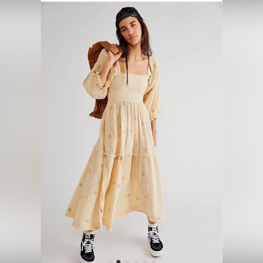 Free People Dahlia Embroidered Dress